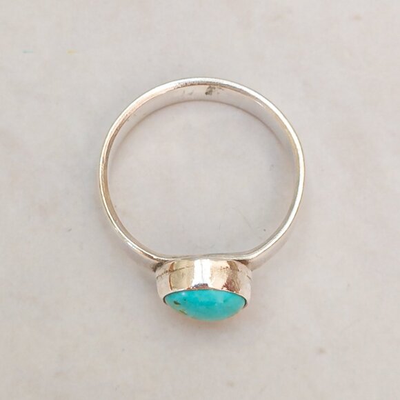 Artisan .925 Silver Ring with Natural Turquoise – Wide Band Design - Picture 4 of 8